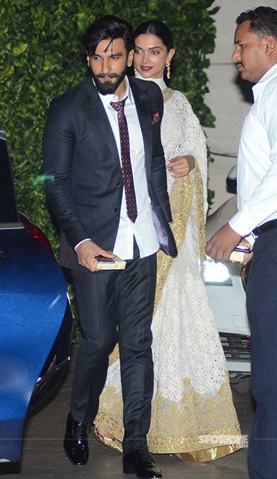 Ranveer Singh along with Deepika Padukone at Mukesh Ambani's Bash