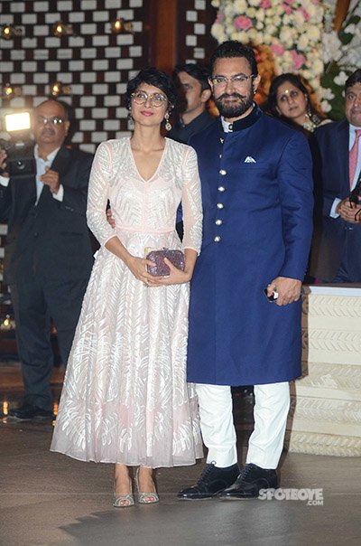 Aamir Khan and Kiran Rao at mukesh Ambani's bash