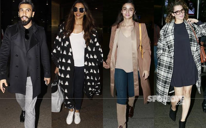 Ranveer Singh, Deepika Padukone, Alia Bhatt Get Cosy In Coats
