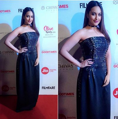 sonakshi sinha at filmfare pre bash red carpet