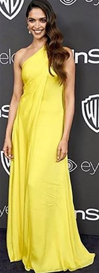 deepika padukone in a yellow dress