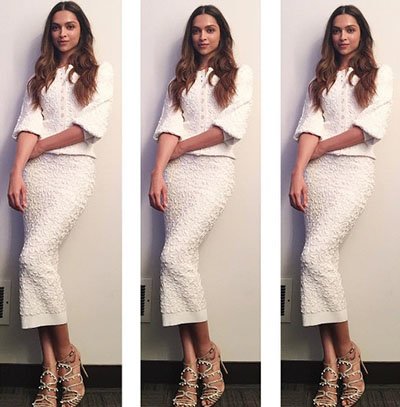 deepika padukone in white on the ellen degeneres show