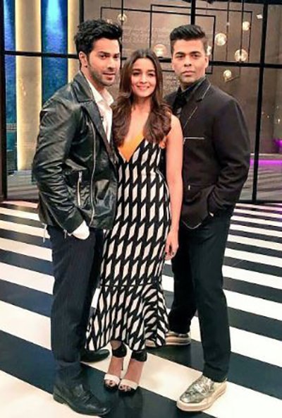 alia bhatt varun dhawan and karan johar koffee with karan