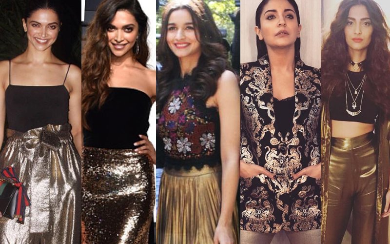 5 SEXY Ways By Deepika, Alia, Anushka & Sonam To Wear Black & Gold!