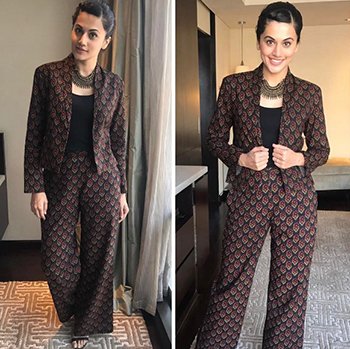 tapsee pannu wearing a desi print