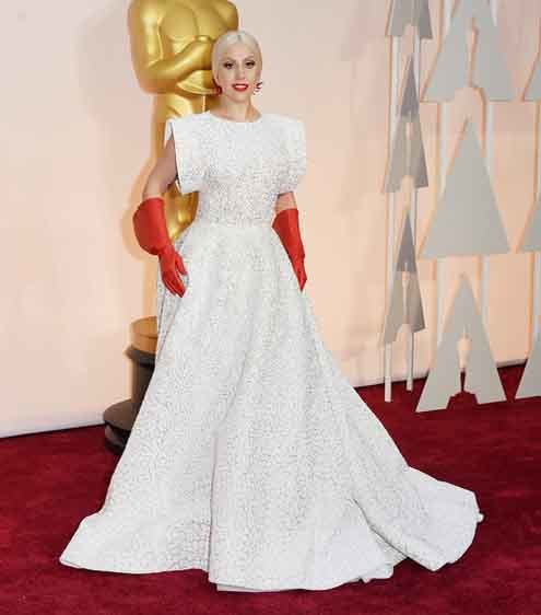 lady gaga in azzedine alaa gown with gloves