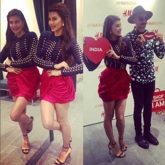 ranveer singh jacqueline fernandez h and m event