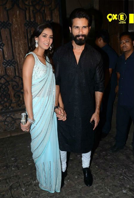 shahid kapoor and mira rajput at a diwali party