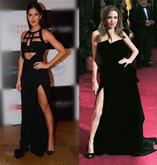katrina kaif resembles angelina jolie oscar 2012 katrina kaif resembles angelina jolie oscar 2012