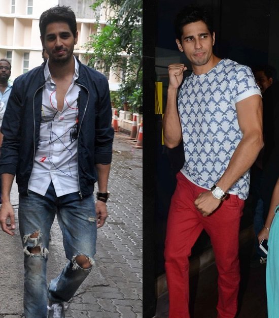 sidharth malhotra in geometric prints during brothers promotions