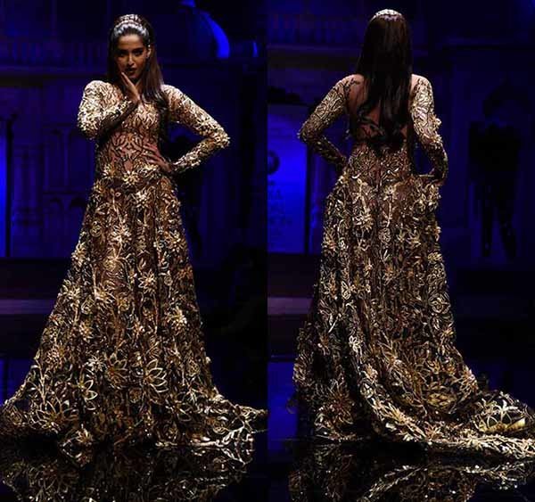 sonam kapoor walked the ramp for bmw india bridal fashion week 2015