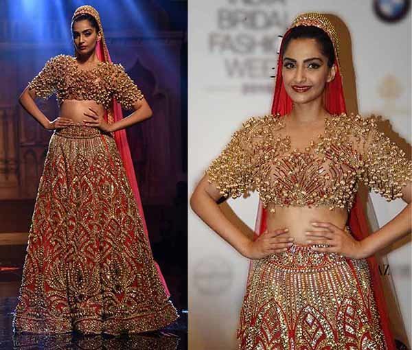 sonam kapoor in zardozi and swarovski and the ghagra