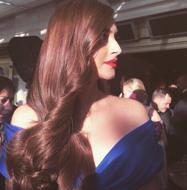 sonam s mandatory shot of her glossy hair at cannes