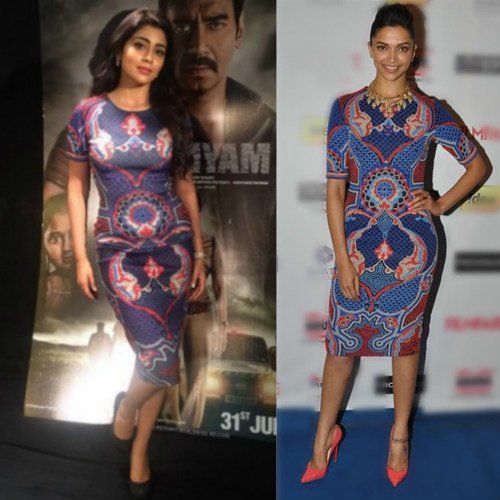 shriya saran and deepika padukone wore similar dress