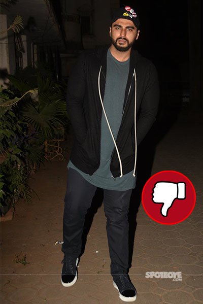 arjun kapoor looked bummer in a sweatshirt at mohit suri birthday bash