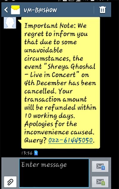 Shreya Goshal Concert Cancelled Due To Demonetisation