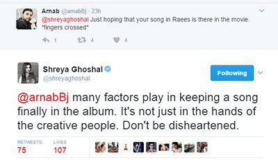 shreya ghoshal twitter tweet