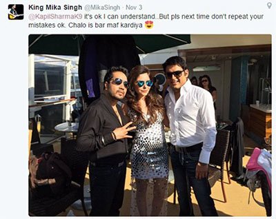 mika singh accepts kapils sharma apology tweet