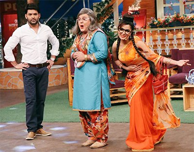 kapil sharma and ali asgar dadi and sugandha mishra on kapil sharma show