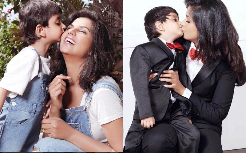 Dalljiet Kaur Kisses Her Main Man- The Cute & Adorable, Jaydon