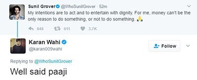 karan wahi responds to sunil grovers tweet regarding kapil sharma