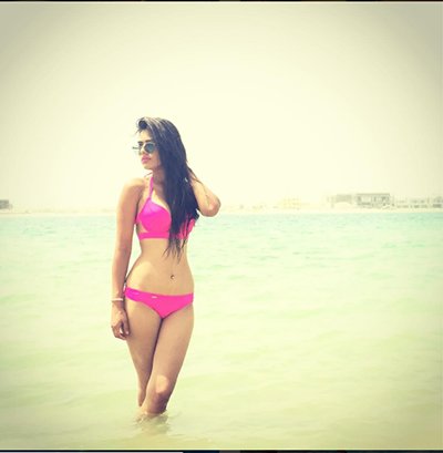 nia sharma looking hot in bikini wear at beachside