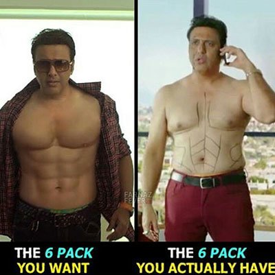 MEME: The 6 Pack You Want.....The 6 Pack You Actually Have