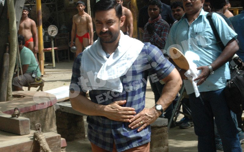 Aamir in action on the sets of 'Dangal'
