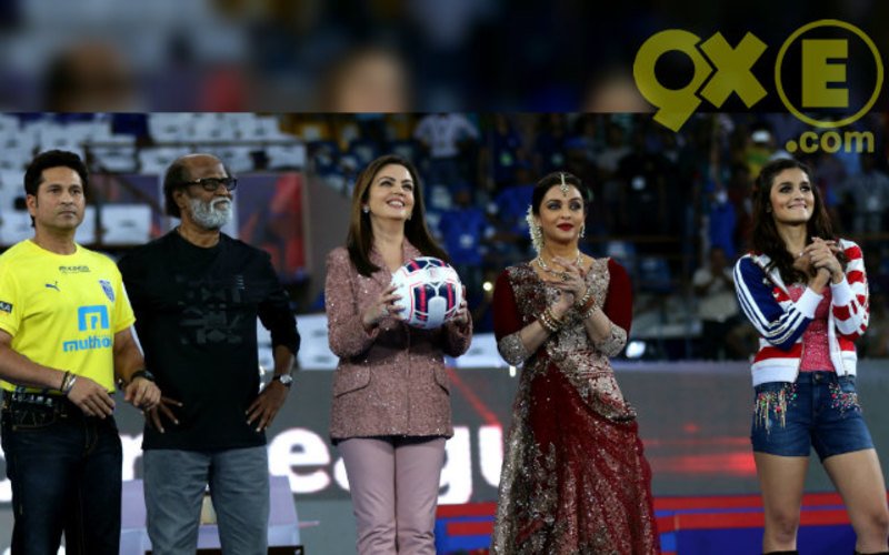 Rajinikanth, Aishwarya And Alia At The Grand ISL 2015 Opening Ceremony