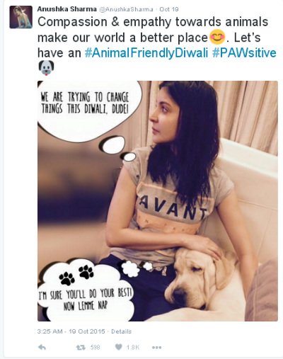Anushka Sharma Campaigns For Animals' Safety This Diwali