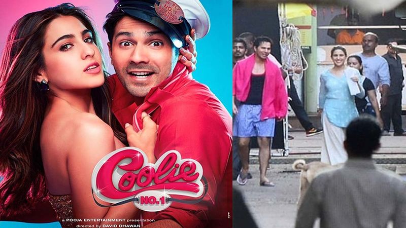 Sara Ali Khan Stuns In Desi Wear And Varun Dhawan Sports Dada Kondke Kinda Shorts; Pics From The Sets Of Coolie No 1