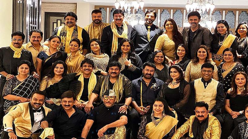 Poonam Dhillon, Jackie Shroff Join The 80’s Stars' Reunion At Chiranjeevi's Hyderabad Mansion