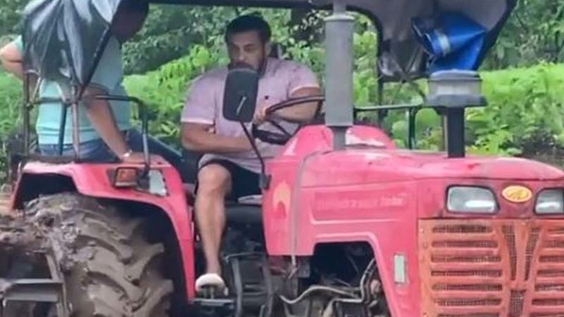 Salman Khan Rides A Tractor At His Panvel Farmhouse, Gets All Muddy And Dirty In The Rain - Don't Miss This VIDEO