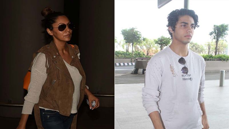 Shah Rukh Khan's Wife Gauri Khan And Son Aryan Khan SPOTTED At Mumbai Airport As They Head To New York To Meet Suhana Khan