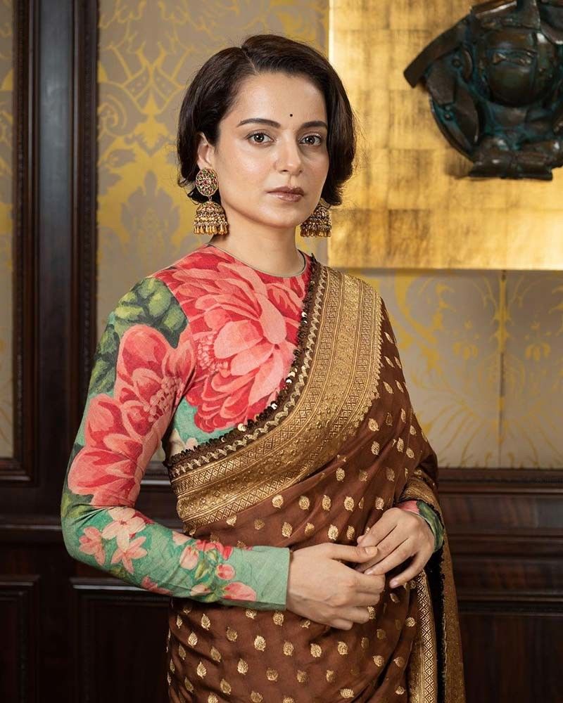 WHAT! Kangana Ranaut Wears A Saree Worth Just Rs 600 Along With Dior Bag Whopping 3.5 Lakh; Actress Says ‘Style Is Not Slave To International Brands’