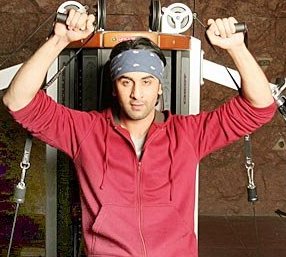 ranbir kapoor works out at a gym