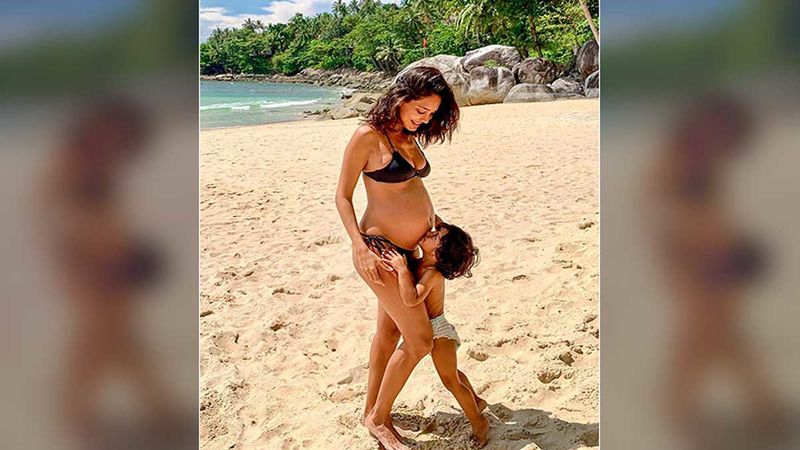 Lisa Haydon's Picture In Bikini Flaunting Her Baby Bump Whilst Son Zack Kissing Her Tummy Is Too Cute For Words
