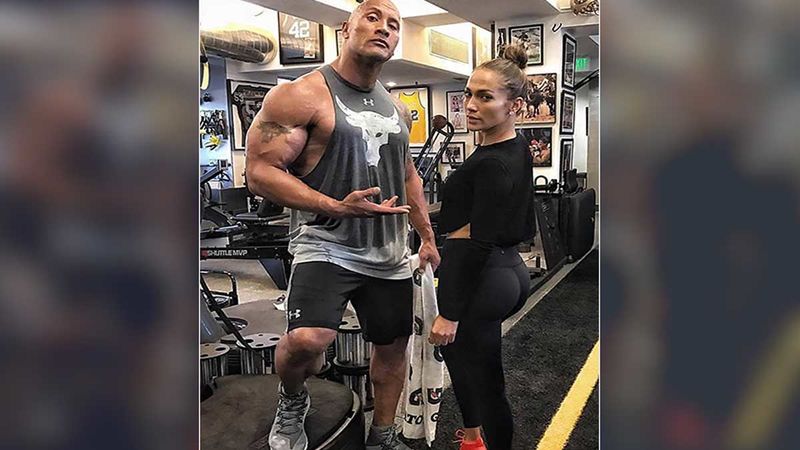 dwayne johnson in gym