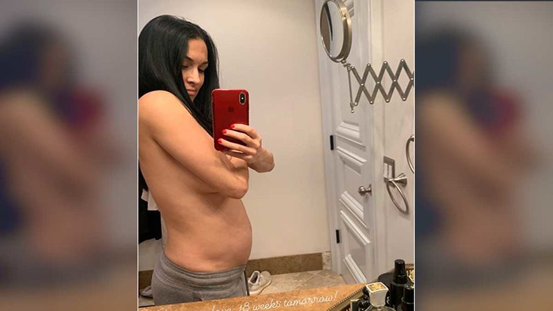 WWE Star Nikki Bella Shares A Shirtless Mirror Selfie Flaunting Her Baby Bump; Updates Fans On The Pregnancy
