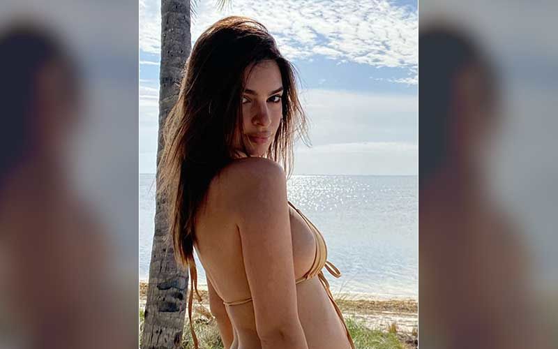 Preggers Emily Ratajkowski Rocks A Scorching Brown Bikini; Shows Off Her Growing Baby Bump While Posing By The Ocean