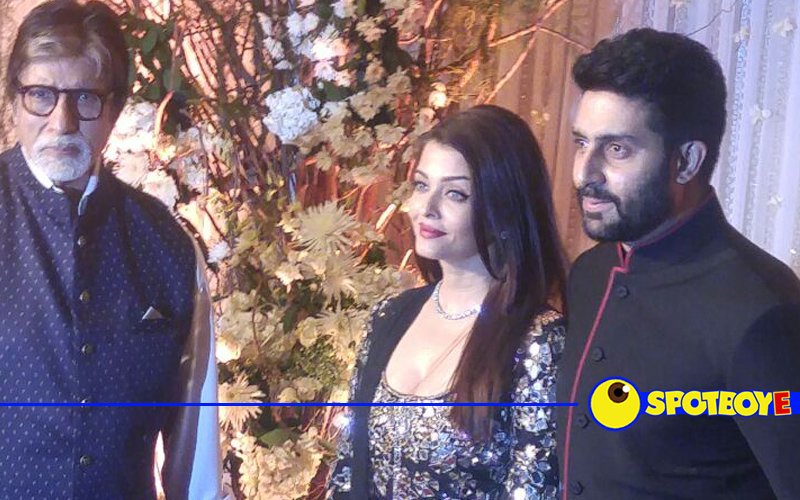 JUST IN: Big B, Ash and Abhishek at Bipasha-Karan’s reception