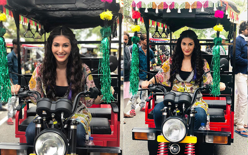 Amyra Dastur Displays Her Driving Skills, Rides A Rickshaw During Prassthanam Shoot