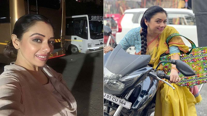 Anupamaa Rupali Ganguly Turns A Badass Biker Chick; Rides The Beast Wearing A Crisp Yellow Cotton Saree