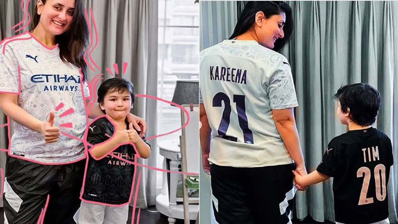 Kareena Kapoor Khan And Taimur Ali Khan Cheer For Their Favourite Football Team In Fan Jerseys; Bebo's Adorable Bump Is Unmistakable