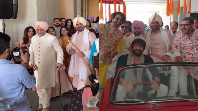 Harman Baweja Wedding Pictures Out: Dulha Looks Handsome In A Pink Sherwani; Friends Raj Kundra, Aamir Ali And Others Are Happy Baraatis
