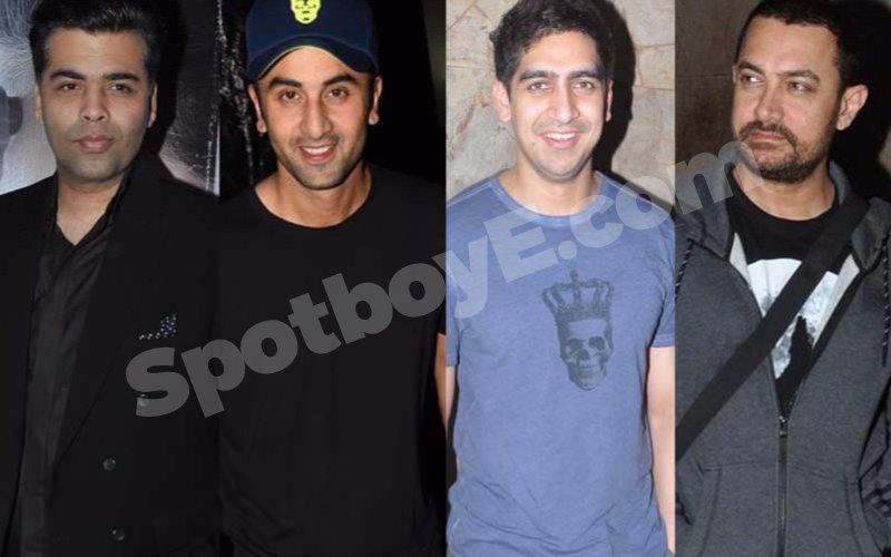 In Pics: KJo joins Aamir’s party with Ranbir & Ayan