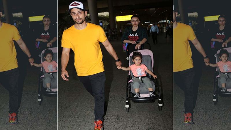 Kunal Kemmu And Soha Ali Khan Along With Tiny Tot Inaaya Naumi Kemmu Are Back In The Bay - Video