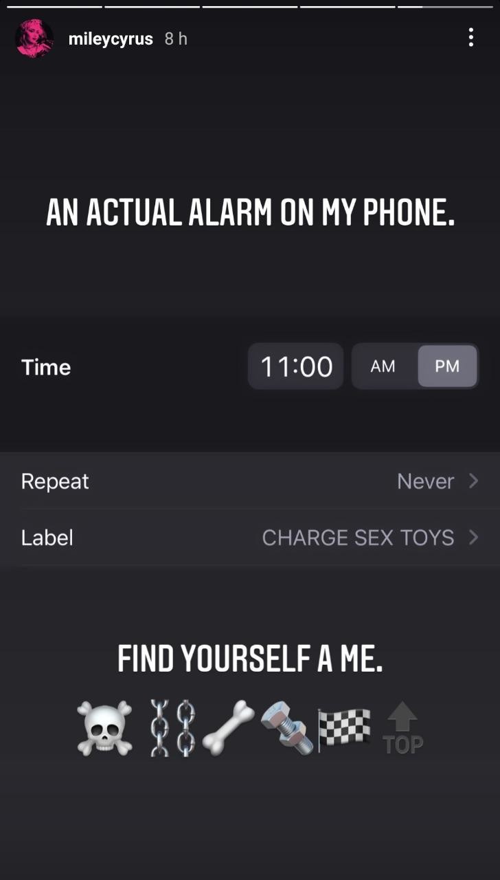 Miley Cyrus Shares A Screenshot Revealing She Has An Actual Alarm