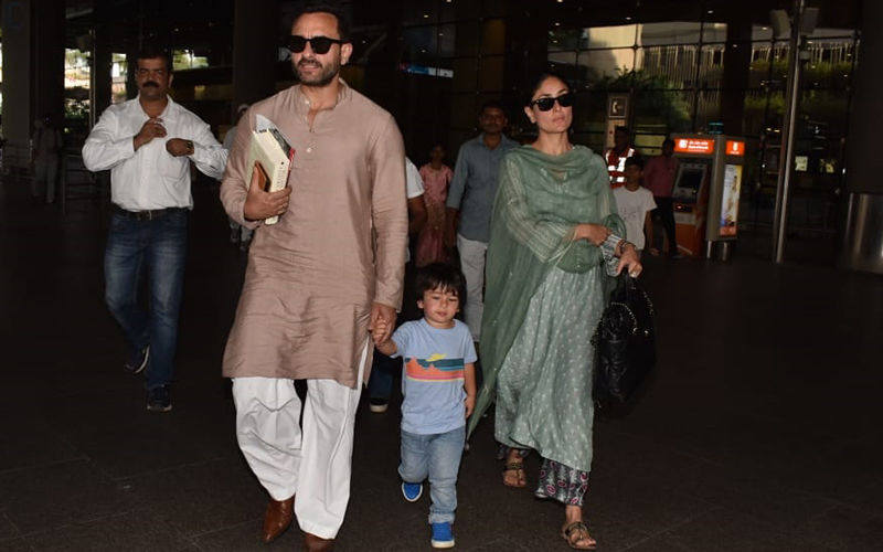 Kareena Kapoor Khan And Saif Ali Khan Are Back From Pataudi, Get Clicked At The Airport With Taimur Ali Khan in Tow