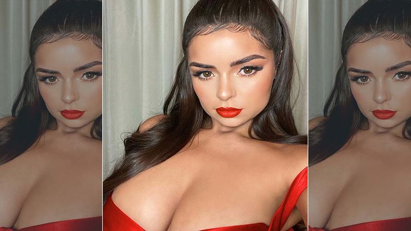 Demi Rose Posts Pic In Red Latex Tease Suit With Matching Collar; Says She Wants to Kick Coronavirus' Ass